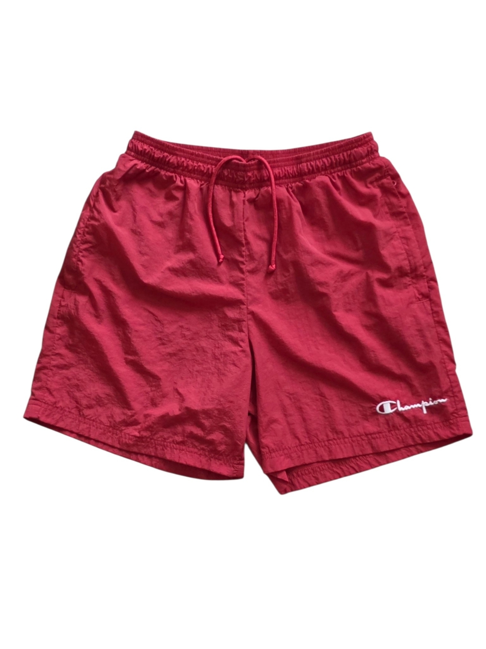 Champion Medium Red Nylon Workout Zippered Pocket Swim Board Shorts